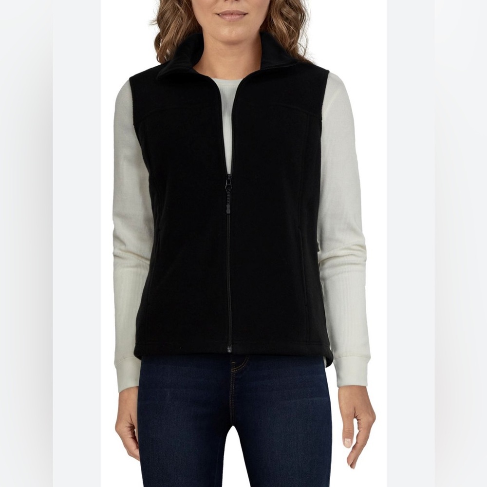 Natural Reflections Zip-Up Fleece Vest for Ladies size medium black